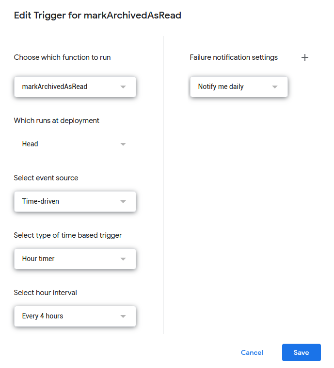 google app script trigger
